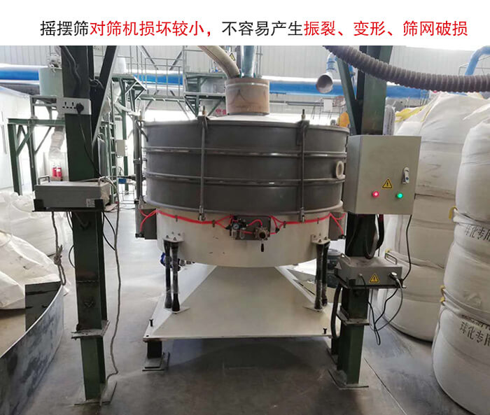 搖擺篩沒有振動力借助的主要是篩箱搖晃，所以磨損較小。